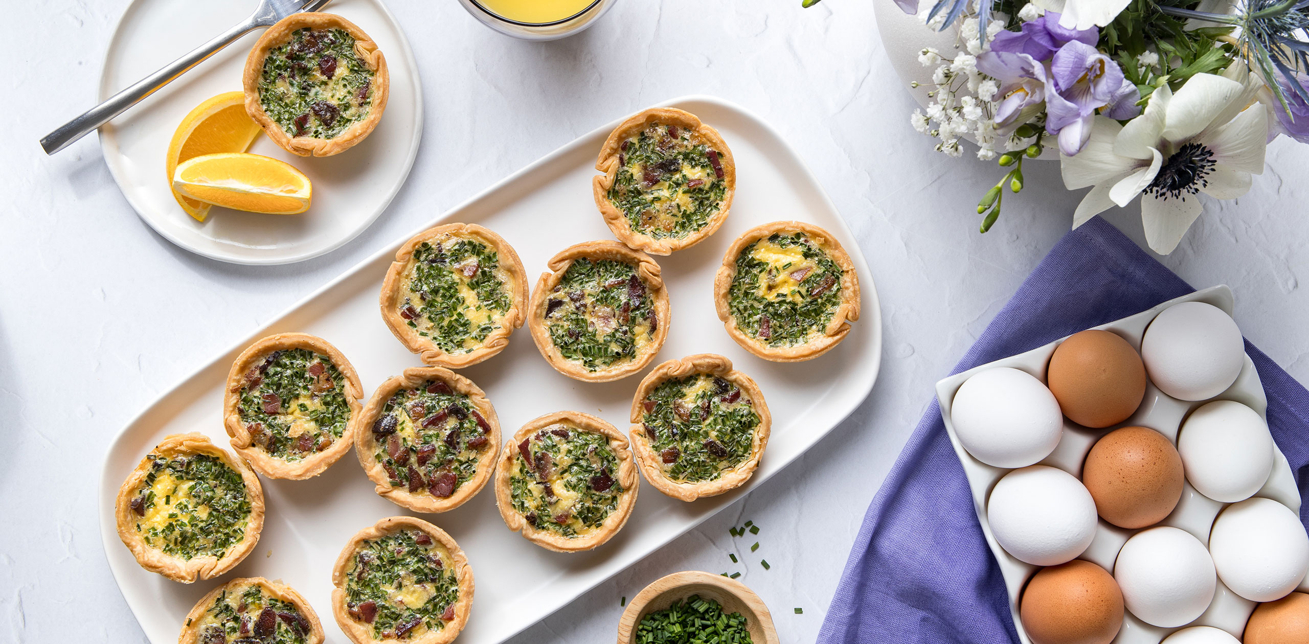 Parmesan, Pancetta, and Chive Mini Quiche | Louisiana Egg Commission
