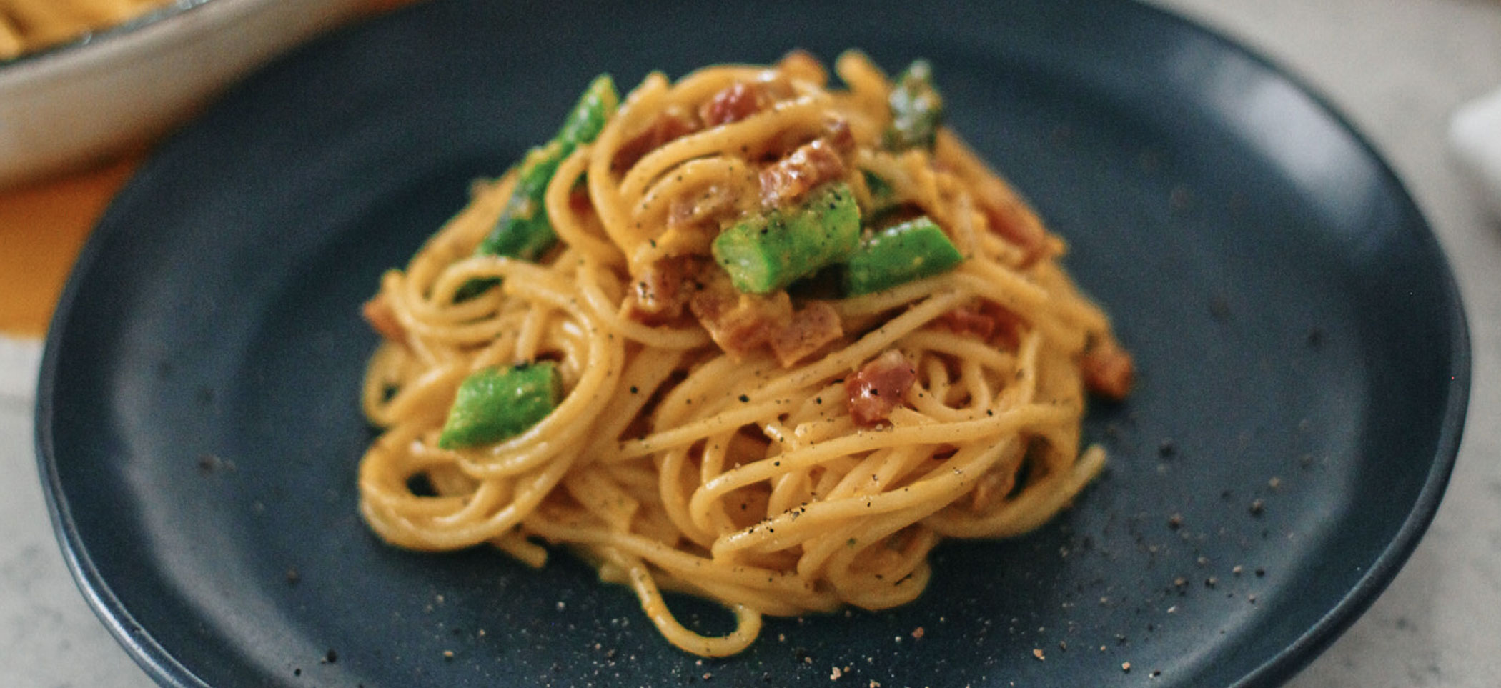 Summer Carbonara with Asparagus | Louisiana Egg Commission