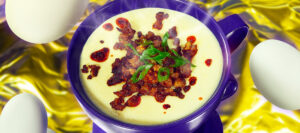Steamed Egg in a Mug With Crispy Pork featured image