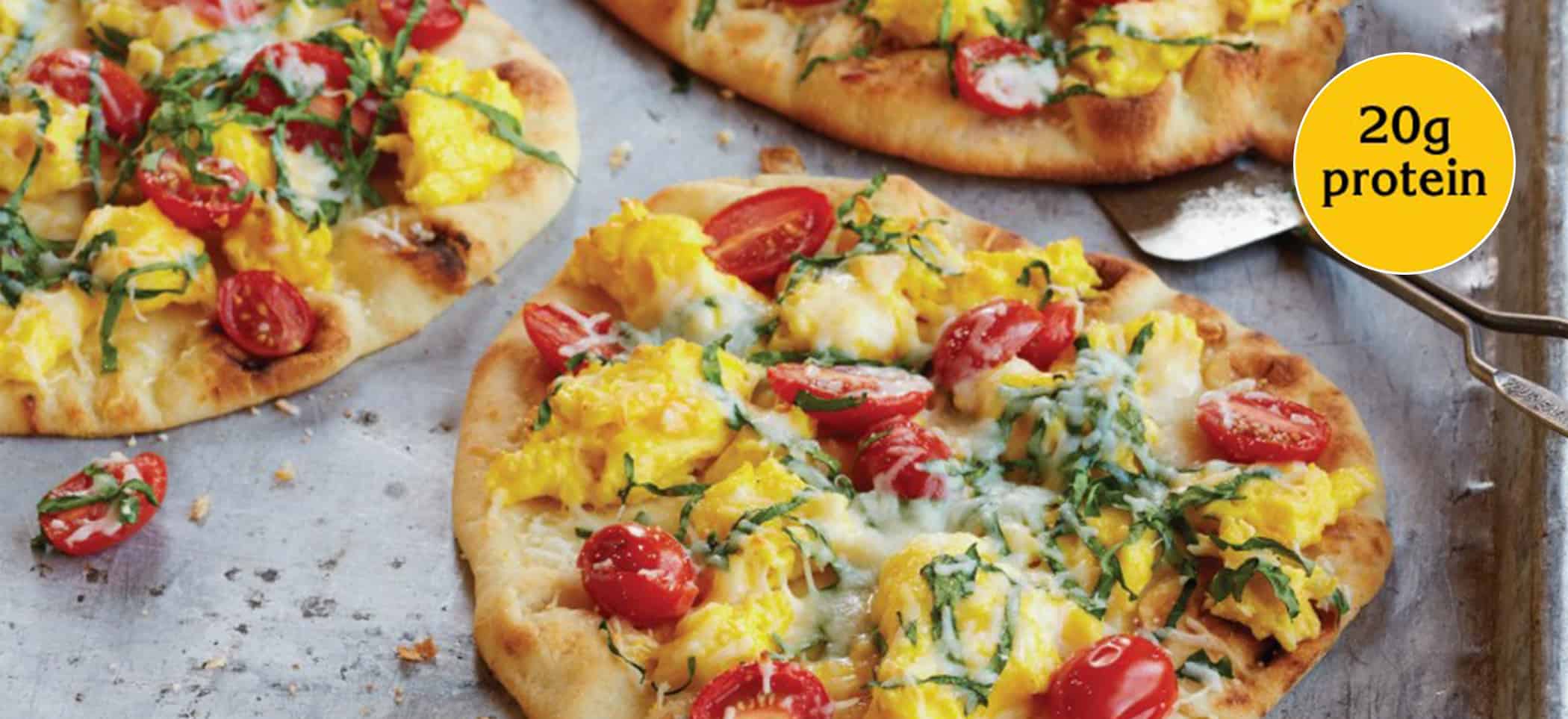 Mini Egg, Tomato, & Spinach Breakfast Flatbreads | Louisiana Egg Commission
