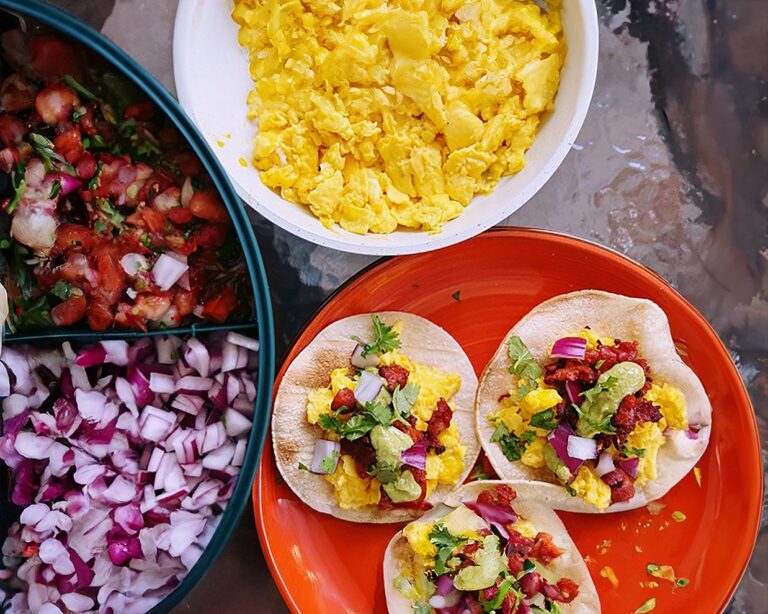 Golden Egg & Chorizo Tacos