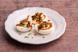 Miso–Black Garlic Deviled Eggs featured image