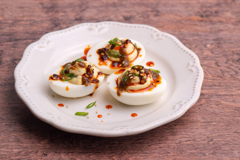 Miso–Black Garlic Deviled Eggs