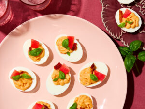 Prosciutto e Melone Deviled Egg with Calabrian Chili Cream featured image