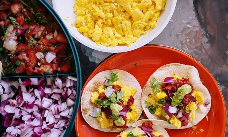 Golden Egg & Chorizo Tacos